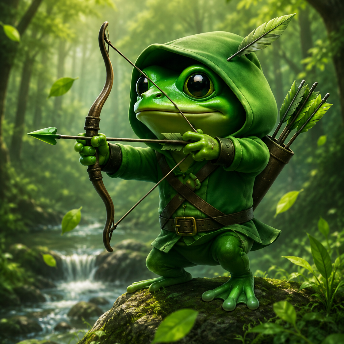 Vlad the Frog holding the coin